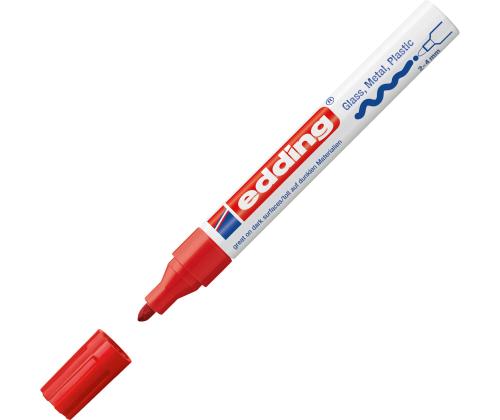 Permanentne marker EDDING 750 (metall, klaas, plastik) 2-4mm punane