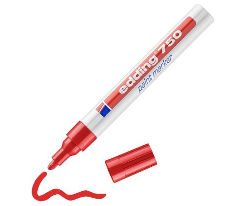 Permanentne marker EDDING 750 (metall, klaas, plastik) 2-4mm punane
