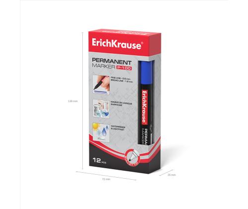 Permanentne marker ERICH KRAUSE P-100 0.5-2.0mm sinine