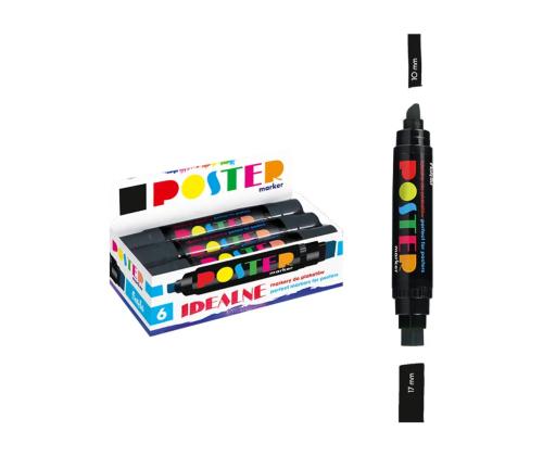 Permanentne marker kahe otsaga FIORELLO Poster 10-17mm must