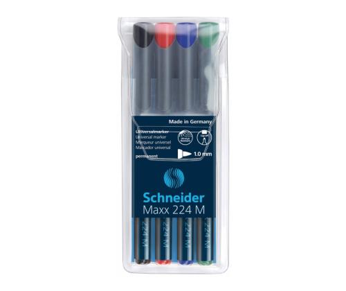 Permanentne marker OHP SCHNEIDER Maxx 224 M 1mm, 4 värvi komplekt