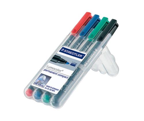 Permanentne marker OHP STAEDTLER Lumocolor 317M 1,0mm 4 värvi komplekt