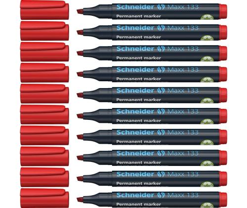Permanentne marker SCHNEIDER 133 lõigatud otsaga punane