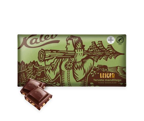 Piimašokolaad tume KALEV Leiger tervete mandlitega 300g