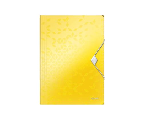 Plastmapp A4 kummiga LEITZ WOW kollane