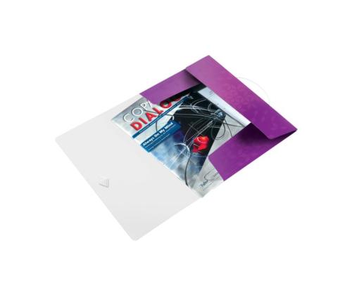 Plastmapp A4 kummiga LEITZ WOW lilla
