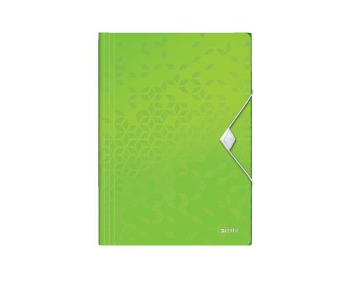 Plastmapp A4 kummiga LEITZ WOW roheline