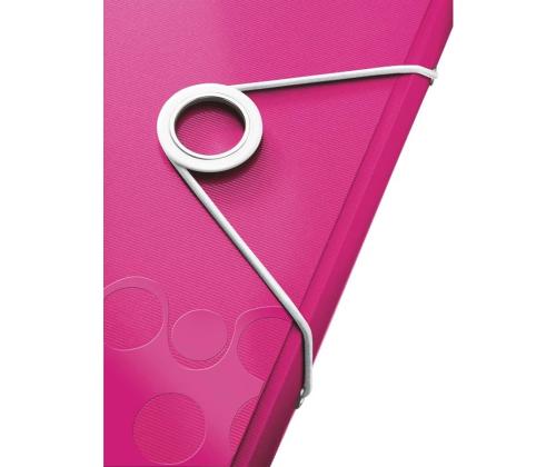 Plastmapp A4 kummiga LEITZ WOW roosa