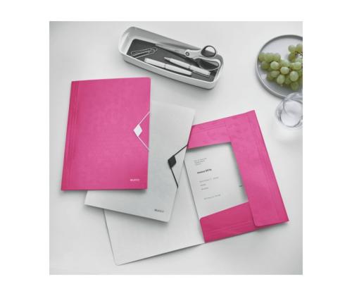 Plastmapp A4 kummiga LEITZ WOW roosa