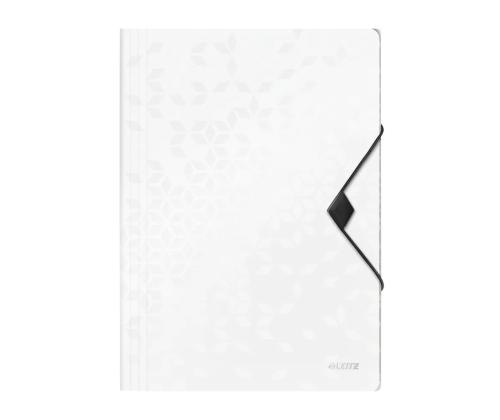 Plastmapp A4 kummiga LEITZ WOW valge