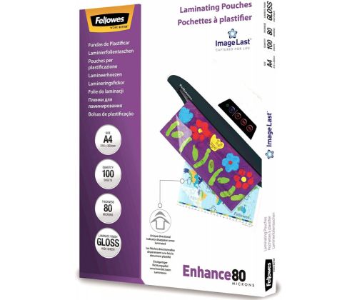 Lamineerimiskile A4, 80mic, 100 lehte FELLOWES