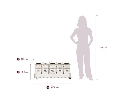 prügikast 10L x 5 sorteerimisjaam SORTAIDER SORTER 10W5