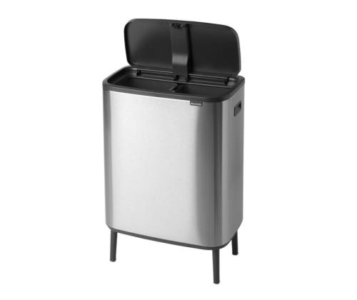 Prügikast 2x30L BRABANTIA Bo Touch Bin Hi, jalgadel prügikast 2x30L, Matt Steel, roostevaba FPP