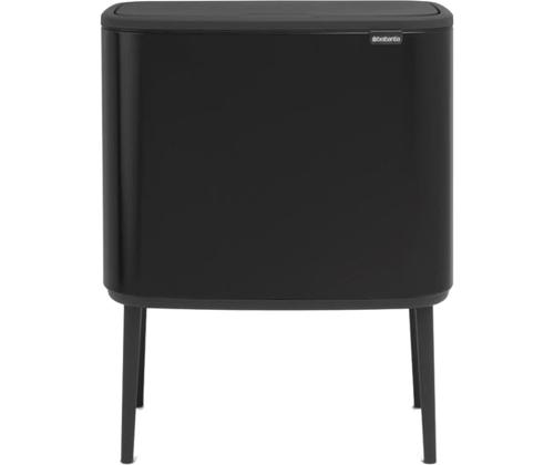 Prügikast 3x11L jalgadel BRABANTIA Bo Touch Bin must