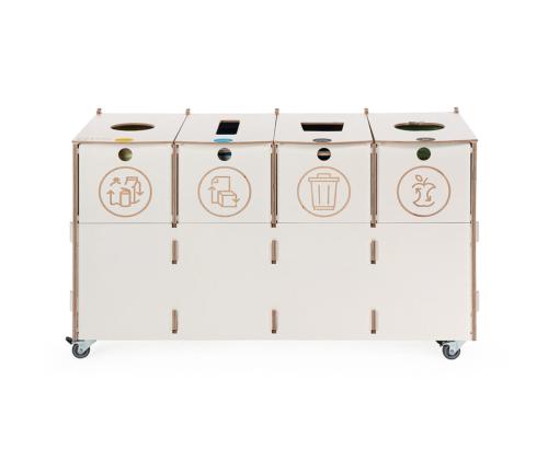 Prügikast 3x40L & 1x10L sorteerimisjaam SORTAIDER Container W4