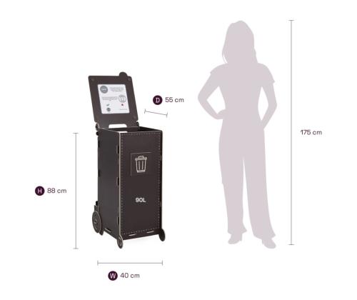 Prügikast sorteerimisjaam Ecolong 90L pruun