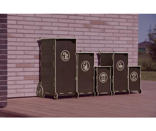 Prügikast sorteerimisjaam Ecolong 90L pruun