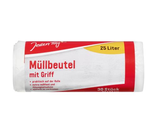 Prügikott 25L sangadega 30tk rullis läbipaistev