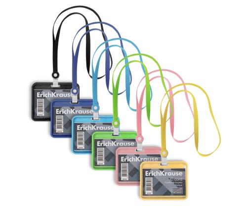 Kaardihoidja, horisontaalne koos kaelapaelaga, akrüülist  ERICH KRAUSE 85х54 mm, assortii