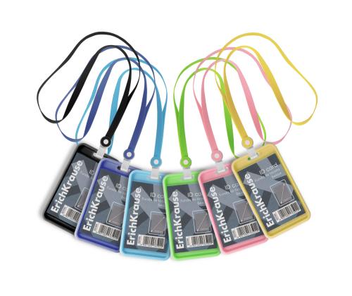 Kaardihoidja, vertikaalne koos kaelapaelaga  ERICH KRAUSE 54х85 mm, assortii