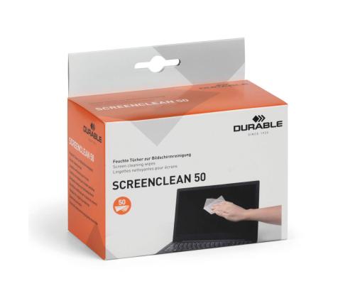 Puhastuslapid ekraanile niisutatud DURABLE Screenclean 50tk