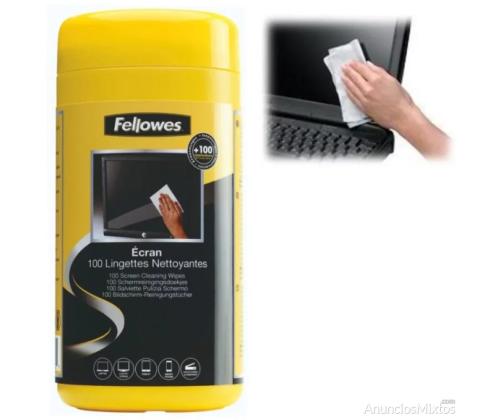 Puhastuslapid ekraanile niisutatud FELLOWES 100tk purgis