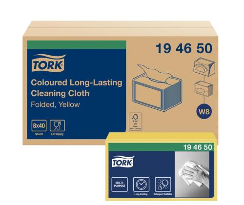 Puhastuslapid korduvkasutatavad TORK 30x38,5cm W8 kollane