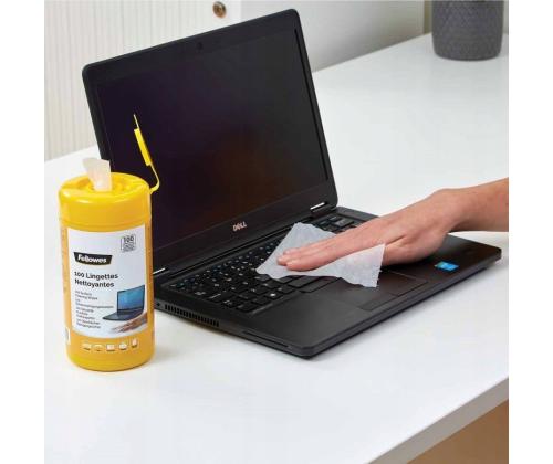 Puhastuslapid pindadele niisutatud FELLOWES 100tk purgis