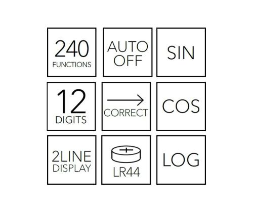 Koolikalkulaator FOROFIS Scientific 12-kohaline 164x81x18mm
