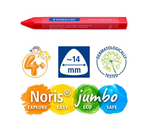 Rasvakriit STAEDTLER Noris Jumbo kolmetahuline 9 värvi