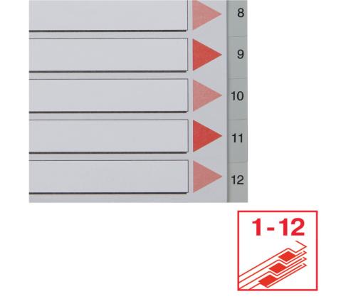 Registri vahelehed ESSELTE A4 1-12 hall plast