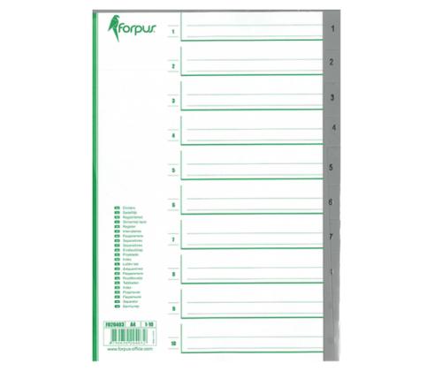 Registri vahelehed A4 1-10 hall plast FO