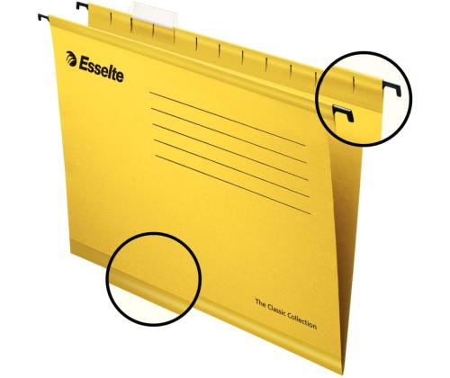 Rippkaaned ESSELTE A4 kartong kollane 25tk