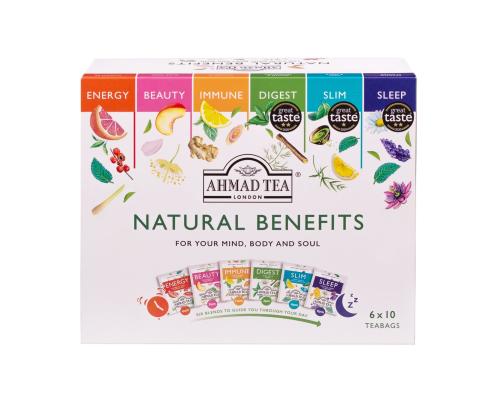 Roheline tee komplekt AHMAD Natural Benefits 2g x60tk