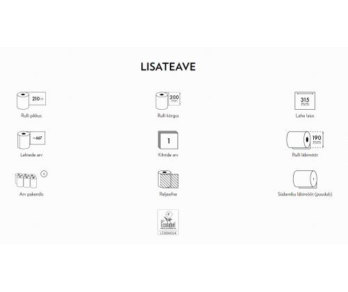 Rullkätepaber, 1-kihiline, GRITE Standart Maxi 210, 667 lehte
