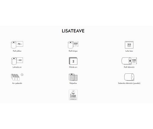 Rullkätepaber, 2-kihiline, GRITE Super 70, 222 lehte