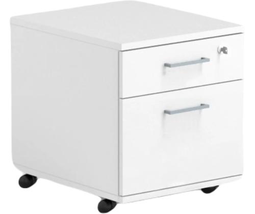 Sahtliboks ratastel OPTIMA 415x500x510mm 2-sahtliga valge