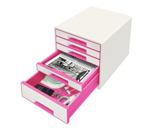 Sahtliboks lauale Leitz WOW Cube 5 sahtliga roosa