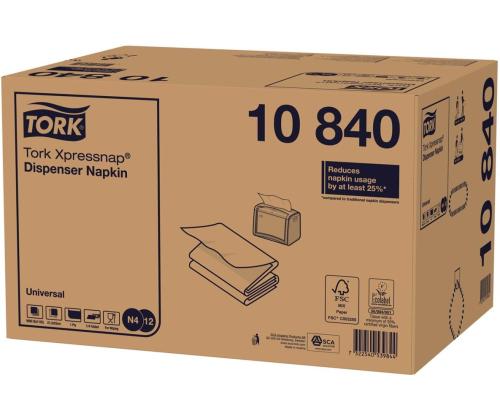 Salvrätikud 1-kihiline TORK Xpressnap® valge jaoturisalvrätik 21,6x33cm 225tk