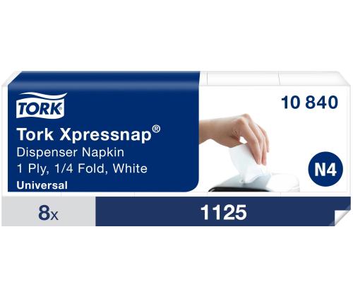 Salvrätikud 1-kihiline TORK Xpressnap® valge jaoturisalvrätik 21,6x33cm 225tk
