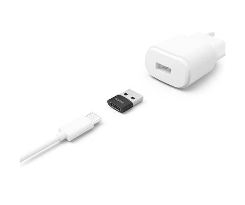 Hama USB adapter, USB-C pesa, USB-A pistik, must - Adapter