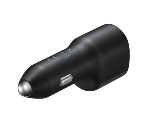 Samsung Duo Car Charger, USB-A, USB-C, 25 W + 15 W, must - Autolaadija