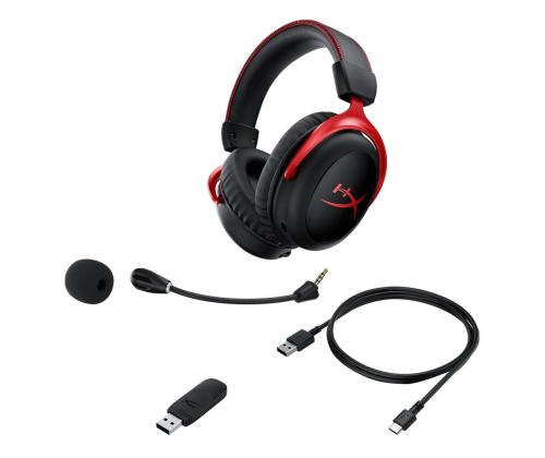 HyperX Cloud II Wireless, must/punane - Juhtmevaba peakomplekt