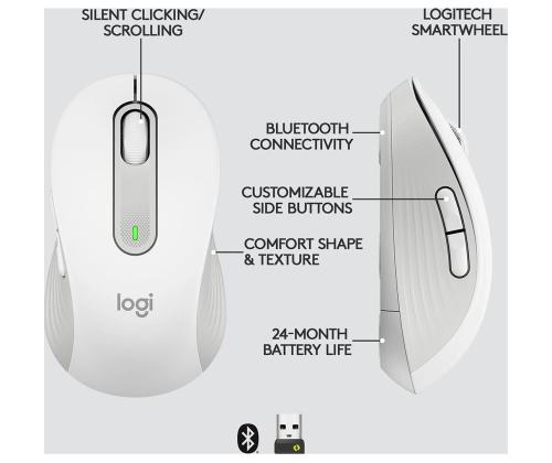 Logitech Signature M650 L, valge - Juhtmevaba hiir