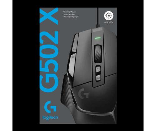 LOGITECH G502 X, must - Juhtmega hiir