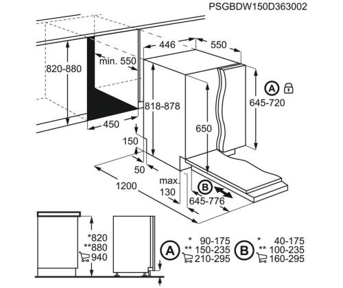 ELECTROLUX 300 AirDry, 9 nõudekomplekti - Integreeritav nõudepesumasin