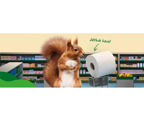 Tualettpaber 3-kihiline SERLA Orava 8rl, kollane