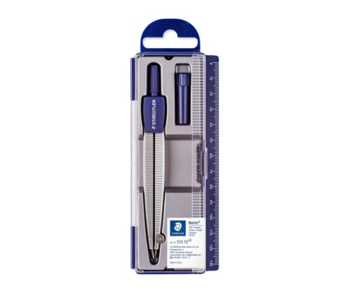 Sirkel STAEDTLER Noris Club Kool + söed ja joonlaud plastkarbis