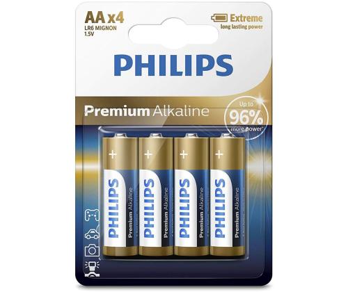 4 x Patarei Philips LR6M AA 4 Premium Alkaline