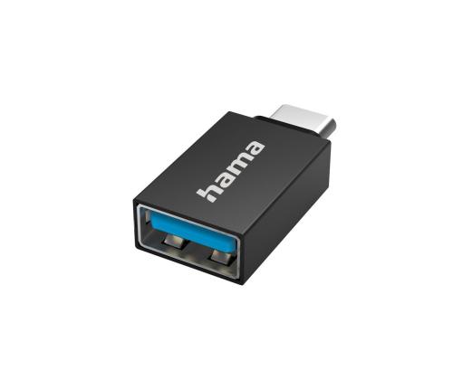 Hama USB adapter, USB-C pistik, USB-A pesa, must - Adapter